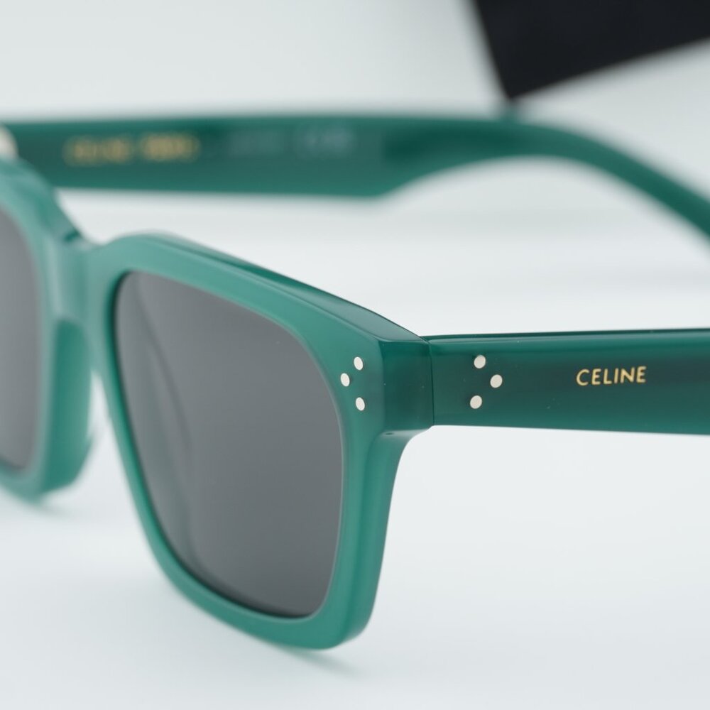 Celine CL40248I 96A Square Sunglasses - Glossy Green/Grey - Picture 3 of 10